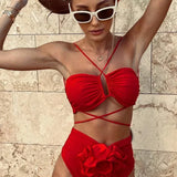 Ruched Halter Bikini Set