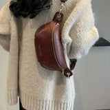 Women's PU Leather Belt Bag with Wide Strap