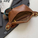Women's PU Leather Belt Bag with Wide Strap