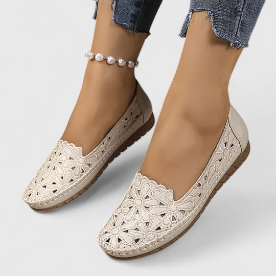 Perforated Slip-On Flat Loafers