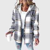Hooded Plaid Sherpa Shacket