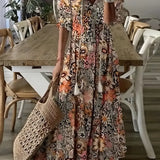 Floral Print Tiered Maxi Dress