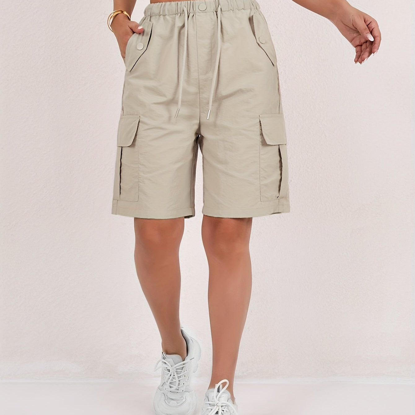 High Waist Cargo Shorts