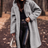Long Teddy Fleece Button Coat