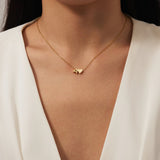 Women's Initial Necklace with Heart Detail, Adjustable