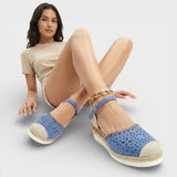 Perforated Espadrille Wedge Sandals