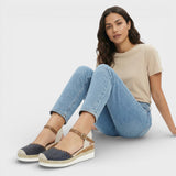 Perforated Espadrille Wedge Sandals
