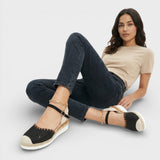 Perforated Espadrille Wedge Sandals