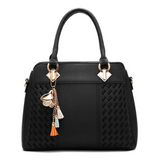 Women's Structured Handbag with Detachable Shoulder Strap