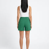 Women's High-Waist Straight-Leg Shorts with Pockets