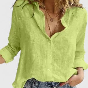 Floral Print V-Neck Long Sleeve Blouse