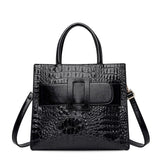 Women's Croco Print Handbag with Buckle