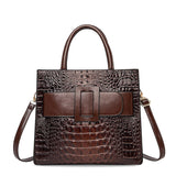 Women's Croco Print Handbag with Buckle