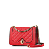 Women's Diamond-Quilted Crossbody Bag with Detachable Strap