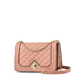 Women's Diamond-Quilted Crossbody Bag with Detachable Strap