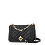 Women's Diamond-Quilted Crossbody Bag with Detachable Strap
