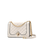 Women's Diamond-Quilted Crossbody Bag with Detachable Strap