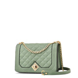 Women's Diamond-Quilted Crossbody Bag with Detachable Strap