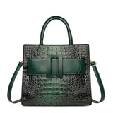 Women's Croco Print Handbag with Buckle