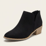Women's Pointed Toe Low Block Heel Ankle Boots