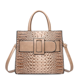 Women's Croco Print Handbag with Buckle
