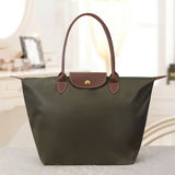Women's Spacious Oxford Zip-Top Shoulder Bag