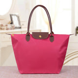 Women's Spacious Oxford Zip-Top Shoulder Bag