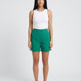 Women's High-Waist Straight-Leg Shorts with Pockets