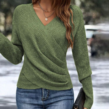 Women's V-Neck Wrap Front Knit Sweater