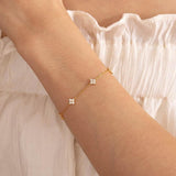 Women's Sterling Silver Bracelet with Zirconia Crystals