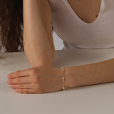 Women's Sterling Silver Bracelet with Zirconia Crystals
