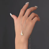 Women's Necklace with Dog and Owner Pendant