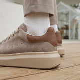 Women's Suede-Look Lace-Up Platform Sneakers