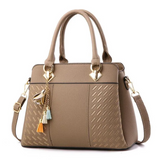 Women's Structured Handbag with Detachable Shoulder Strap