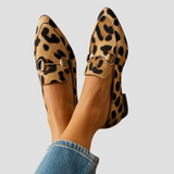 Women's Leopard Print Pointed-Toe Flat Loafers