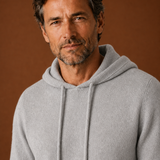 Men's Hooded Knit Pullover Sweater with Drawstring