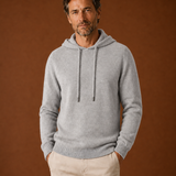 Men's Hooded Knit Pullover Sweater with Drawstring