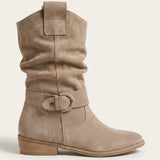 Women's Slouchy Suede-Look Western Ankle Boots