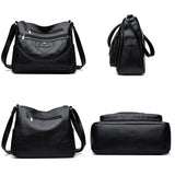 Women's Faux Leather Crossbody Bag with Zip Pockets