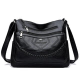 Women's Faux Leather Crossbody Bag with Zip Pockets
