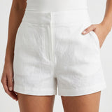 Women's High-Waist Wide-Leg White Shorts