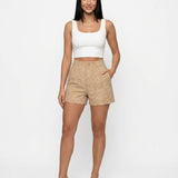 Women's High-Waist Straight-Leg Jacquard Shorts