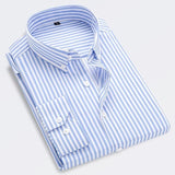 Men's Striped Long Sleeve Button-Down Collared Shirt