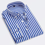 Men's Striped Long Sleeve Button-Down Collared Shirt
