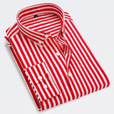 Men's Striped Long Sleeve Button-Down Collared Shirt
