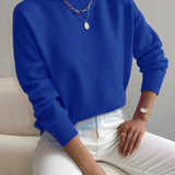 Women's Mock Neck Long Sleeve Knit Sweater
