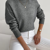 Women's Mock Neck Long Sleeve Knit Sweater