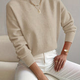 Women's Mock Neck Long Sleeve Knit Sweater