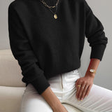 Women's Mock Neck Long Sleeve Knit Sweater