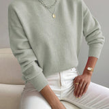 Women's Mock Neck Long Sleeve Knit Sweater